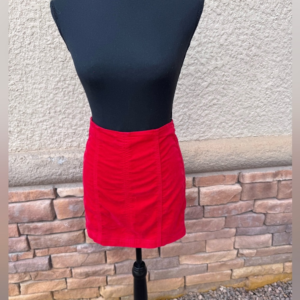 GUC PacSun Red High Waist Mini Skirt Sz 23 Cotton Stretch Y2K Streetwear